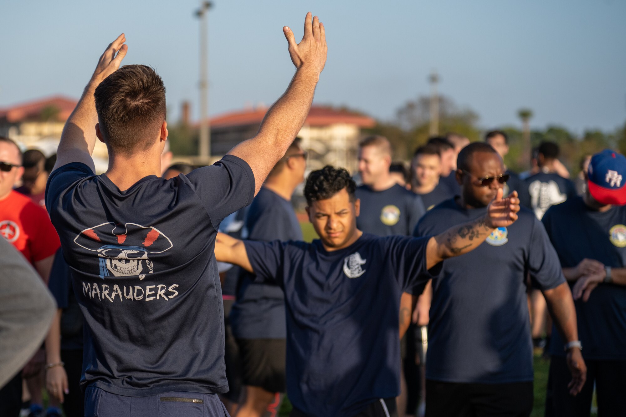 The event brought units from across the installation together to compete in various events including a formation run, golf, basketball, volleyball, softball, tug o’ war, football, cornhole, kickball and dodgeball. (U.S. Air Force photo by Airman 1st Class Zachary Foster)