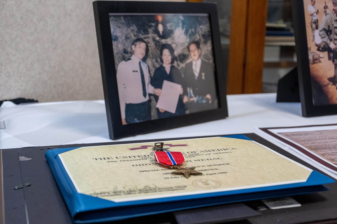 Photo of medal on table