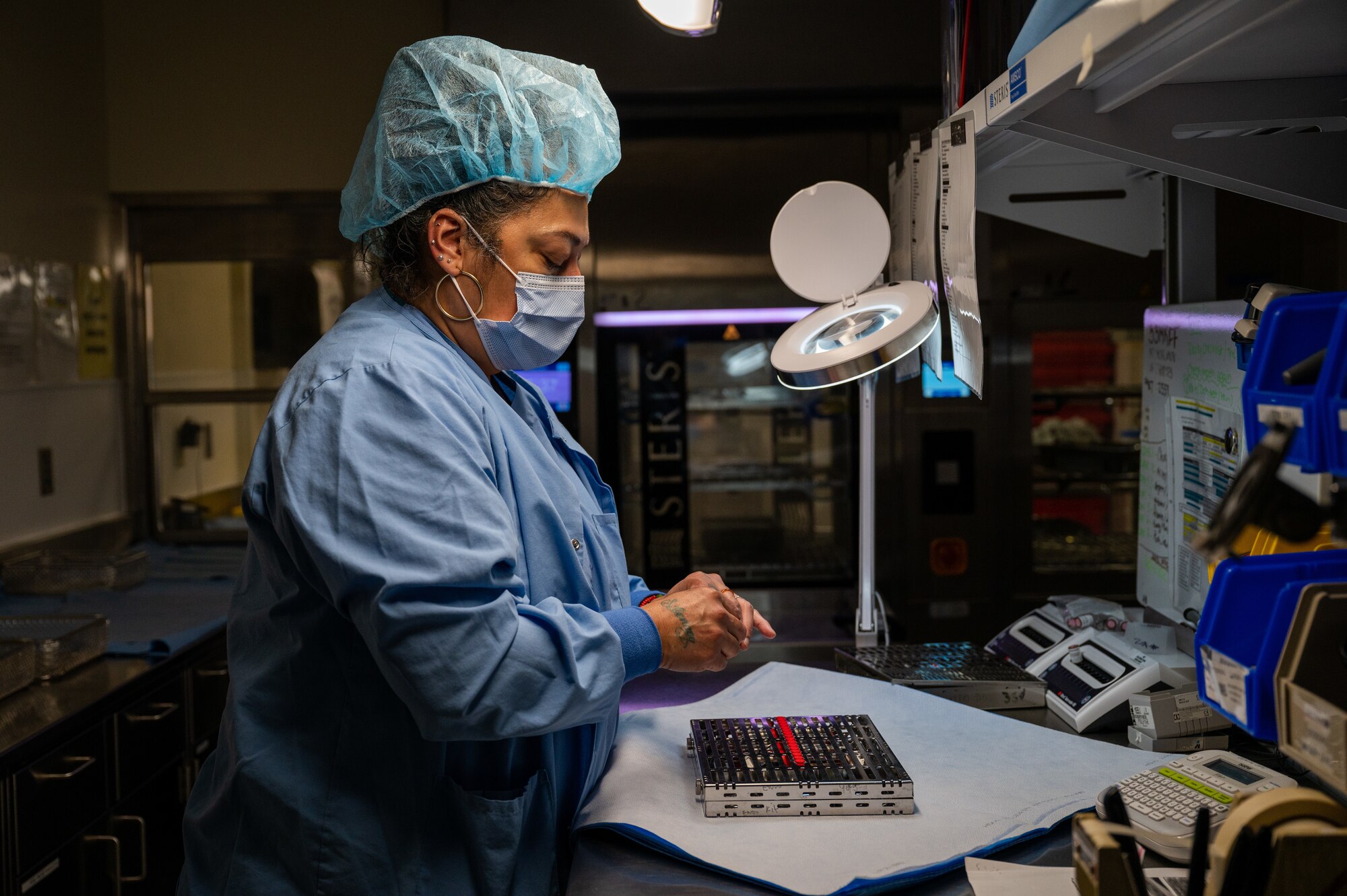 An Airman performs medical duties