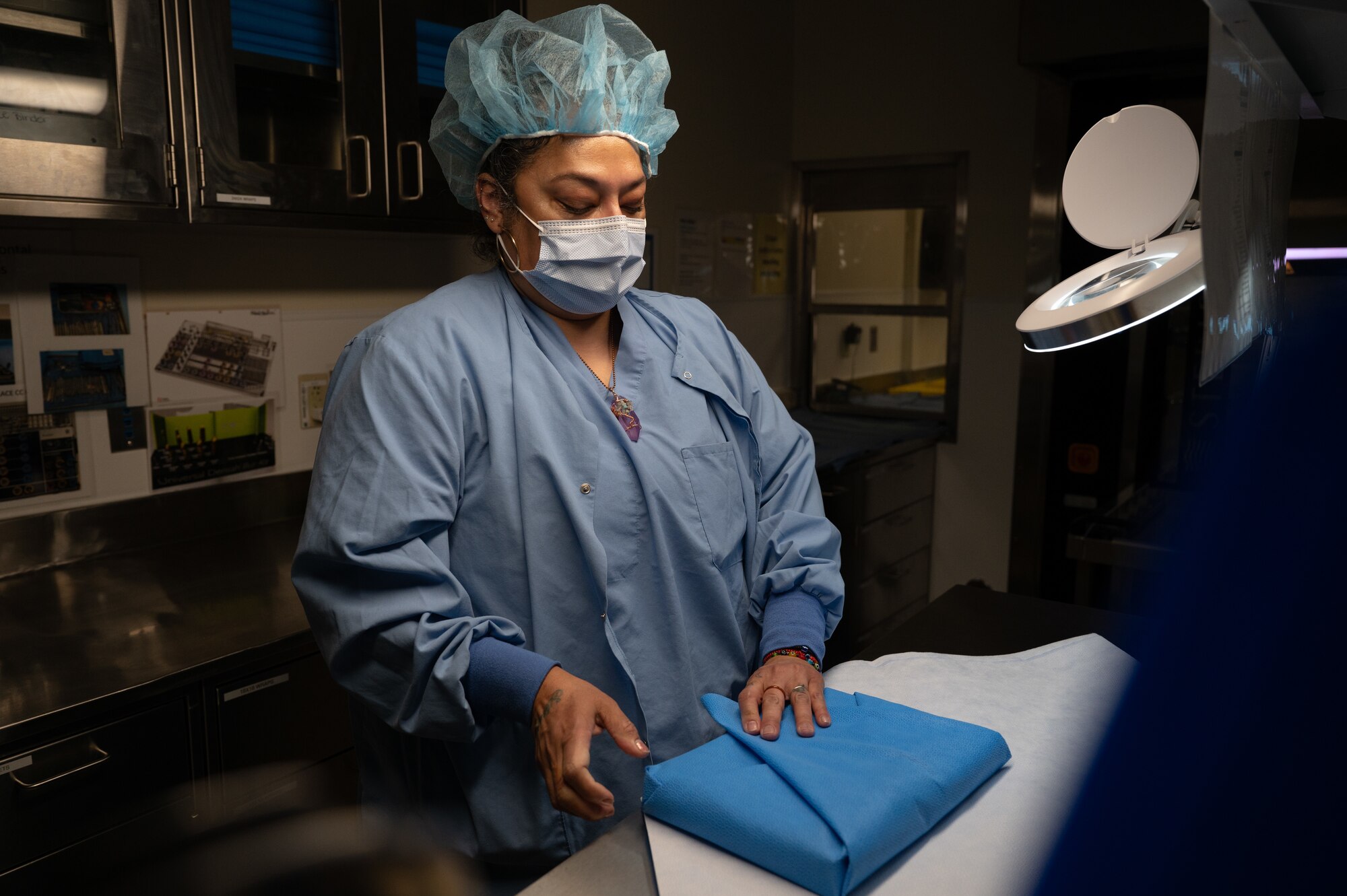 An Airman performs medical duties
