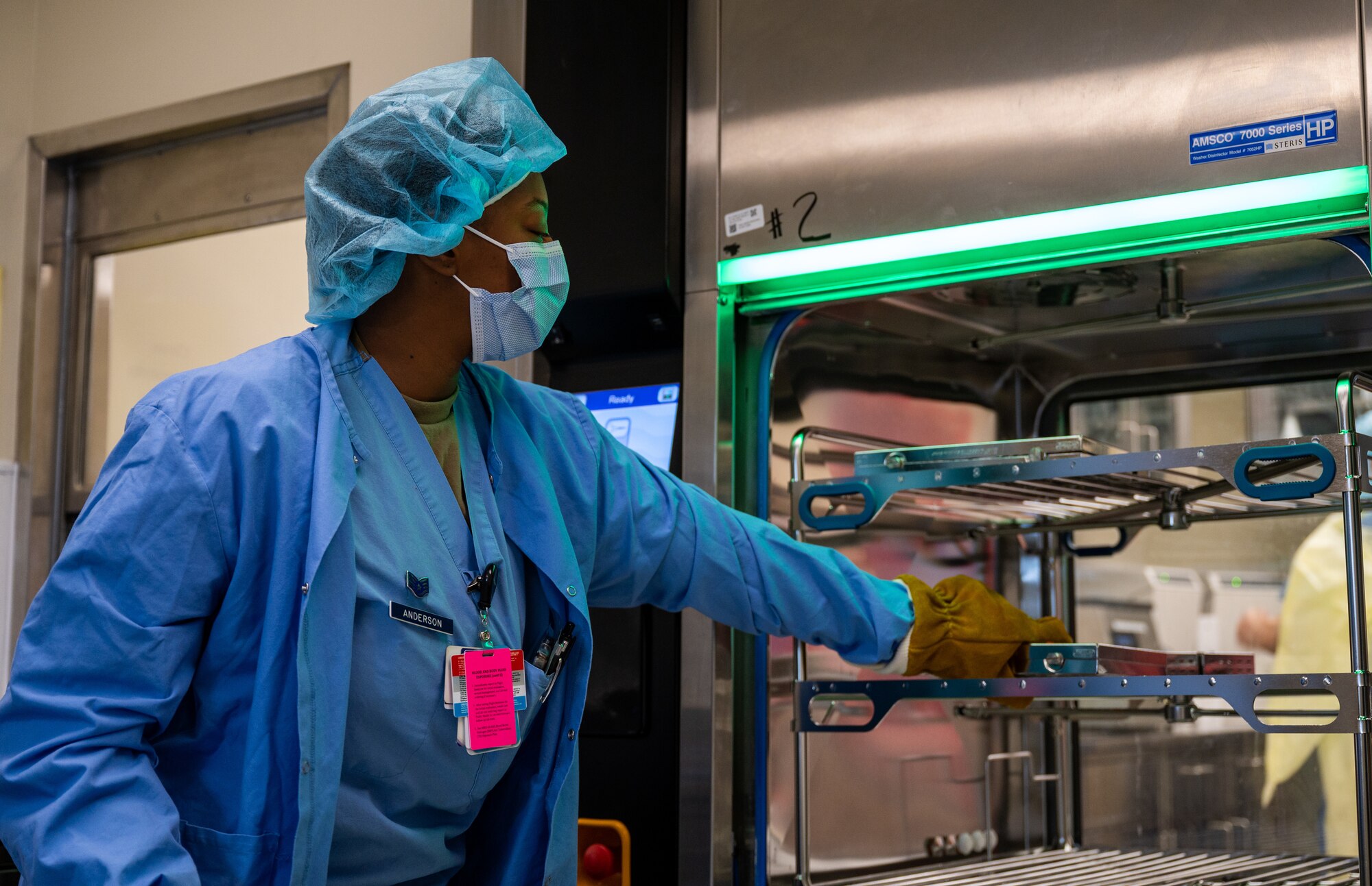 An Airman performs medical duties