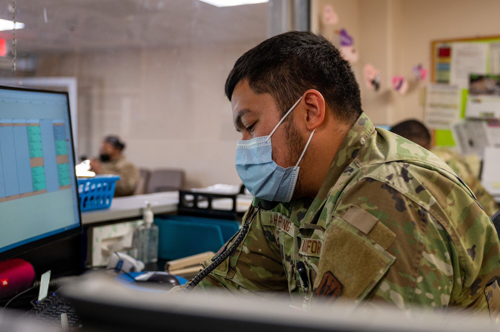 An Airman performs medical duties