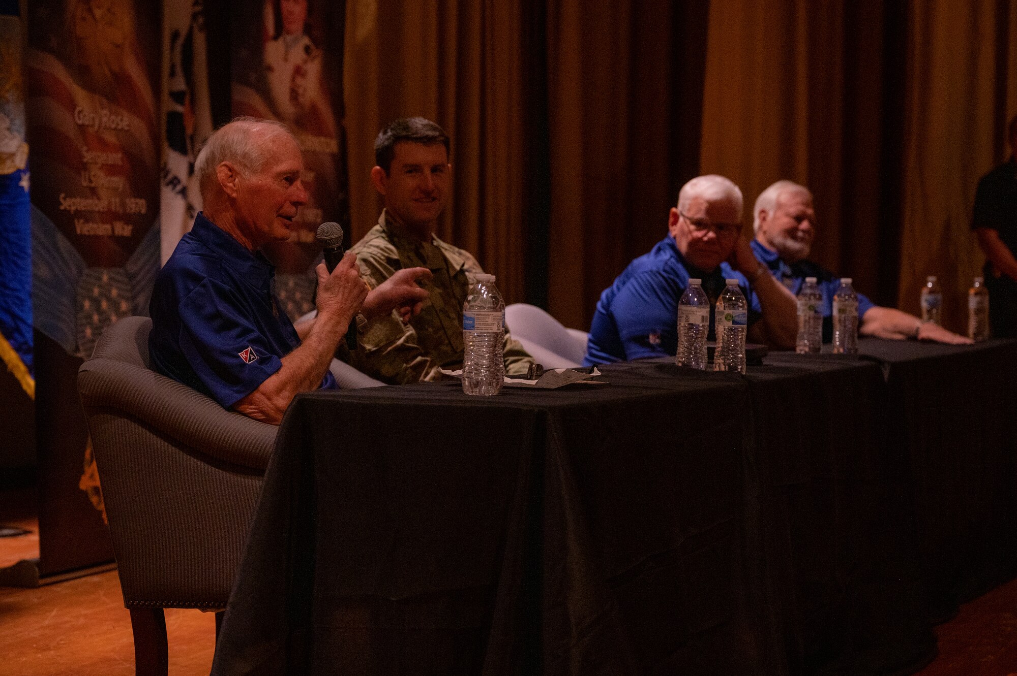 Retired U.S. Navy Lt. Thomas Norris speaks at a Medal of Honor panel on Feb. 10, 2023 at Luke Air Force Base, Arizona.