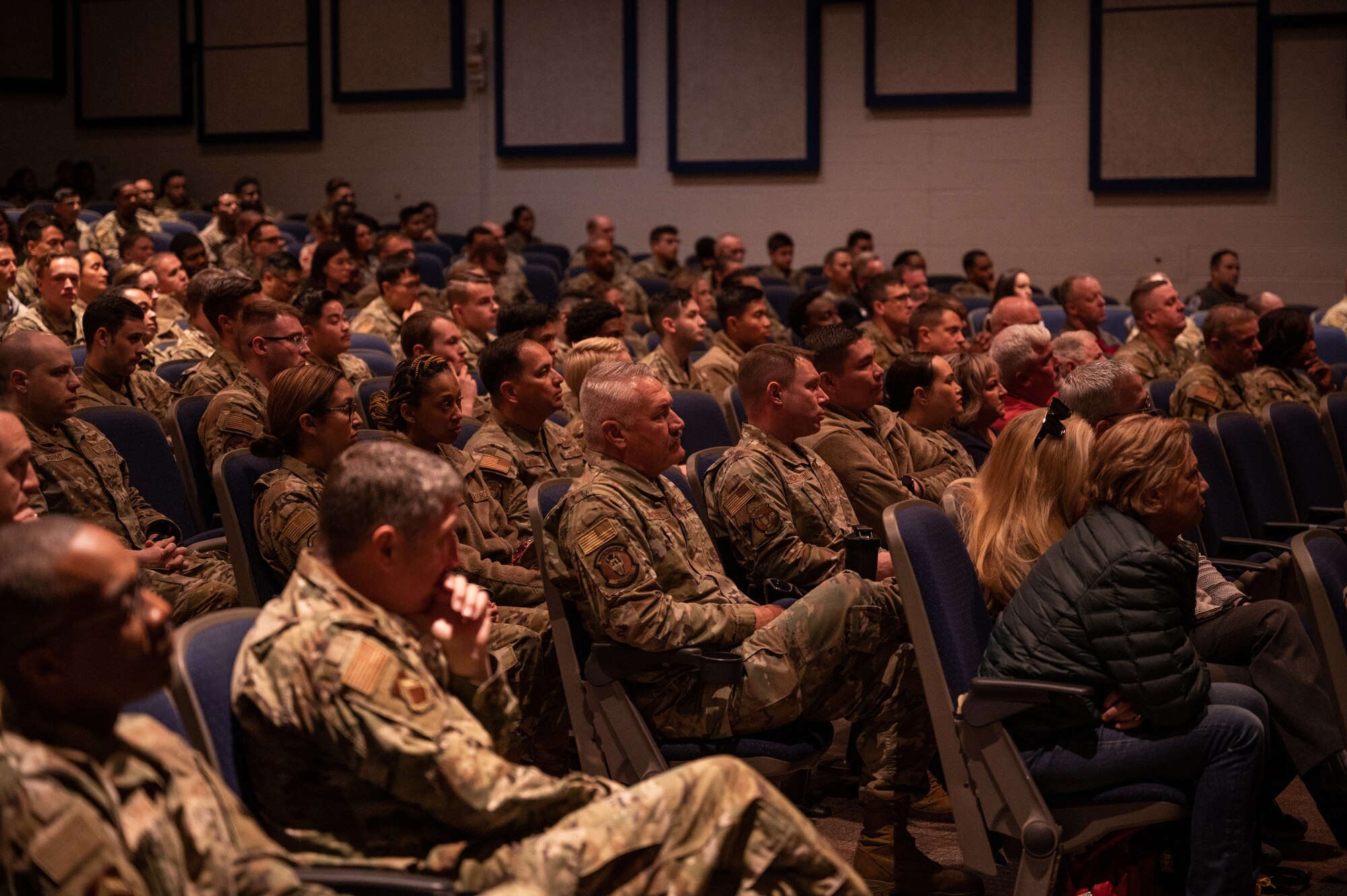 Airmen and family listen to stories from Medal of Honor recipients at a MoH panel on Feb. 10, 2023 at Luke Air Force Base, Arizona.
