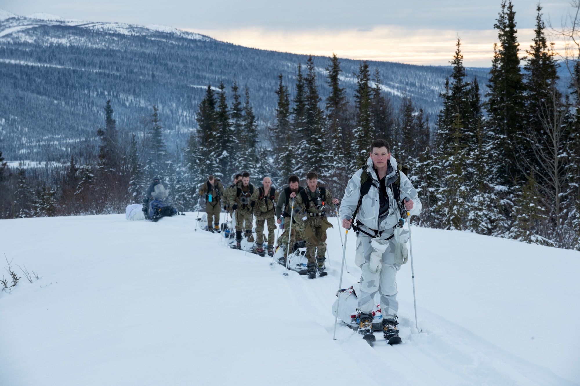 3rd ASOS conducted Operation Agipen 2. Agipen 2 was an unsupported, sustained cold-weather operation designed to validate equipment and previous arctic training in austere conditions. During the multi-day training exercise the 3rd ASOS special warfare Airmen burned up to 5000 calories a day while conducting a long-distance, overland ski movement that included pulling individual pulk sleds by incorporating cross country skiing and skijoring.