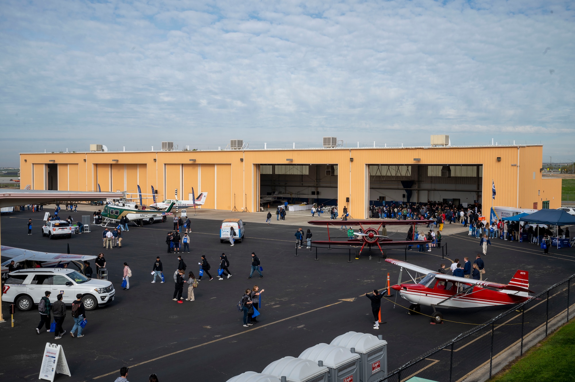 Hundreds of local area students visited the California Aeronautical University Aviation Career Day in Bakersfield, California, Feb. 3.