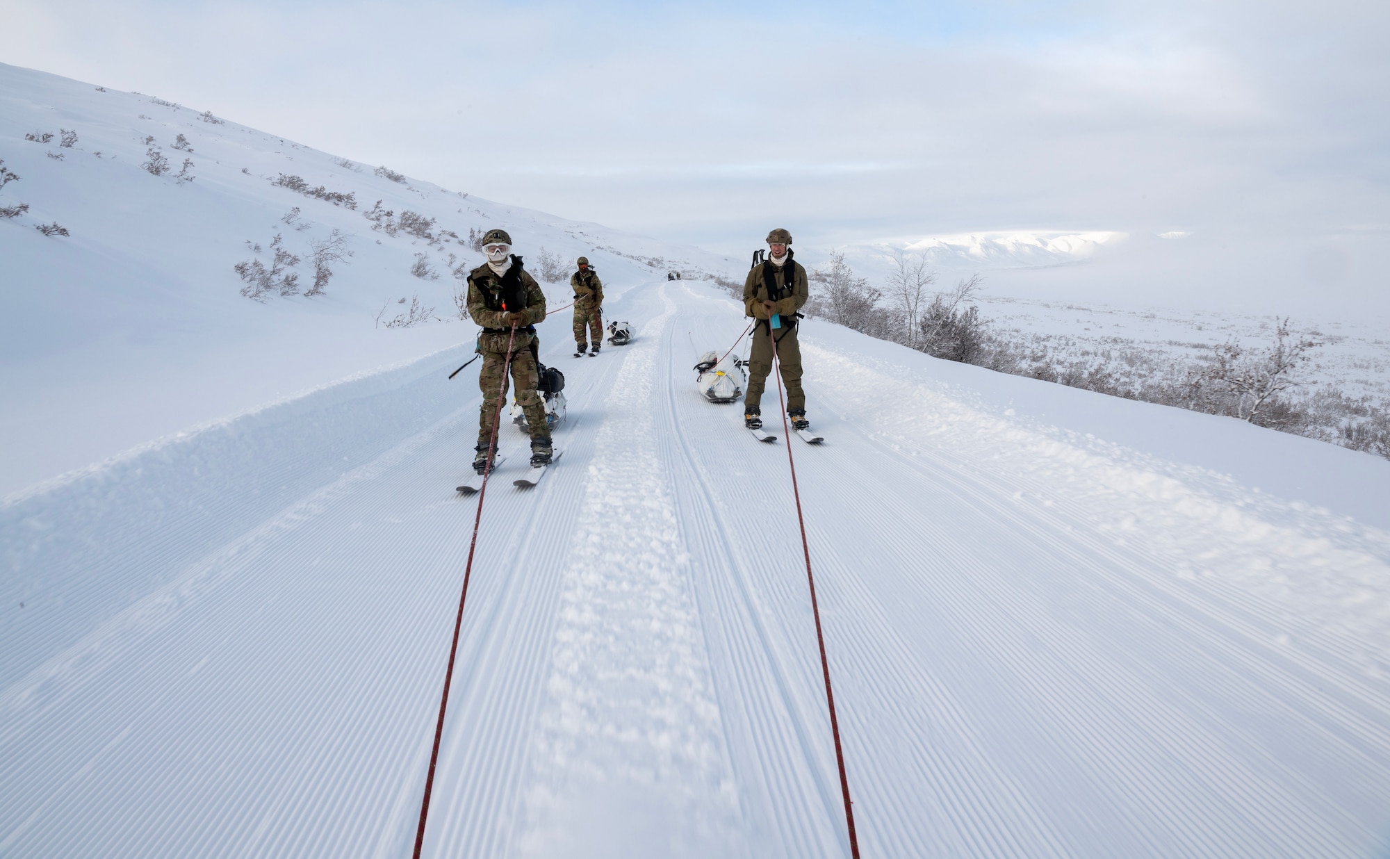 3rd ASOS conducted Operation Agipen 2. Agipen 2 was an unsupported, sustained cold-weather operation designed to validate equipment and previous arctic training in austere conditions. During the multi-day training exercise the 3rd ASOS special warfare Airmen burned up to 5000 calories a day while conducting a long-distance, overland ski movement that included pulling individual pulk sleds by incorporating cross country skiing and skijoring.