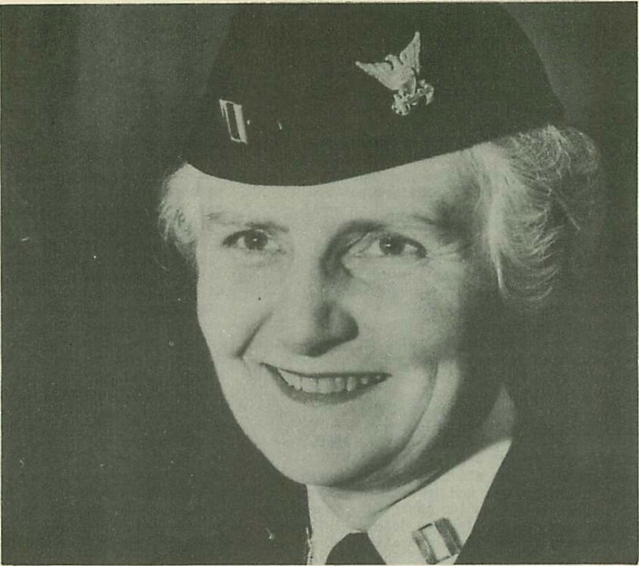 Rare photograph of Anita Clothier in uniform with official cover. (U.S. Coast Guard