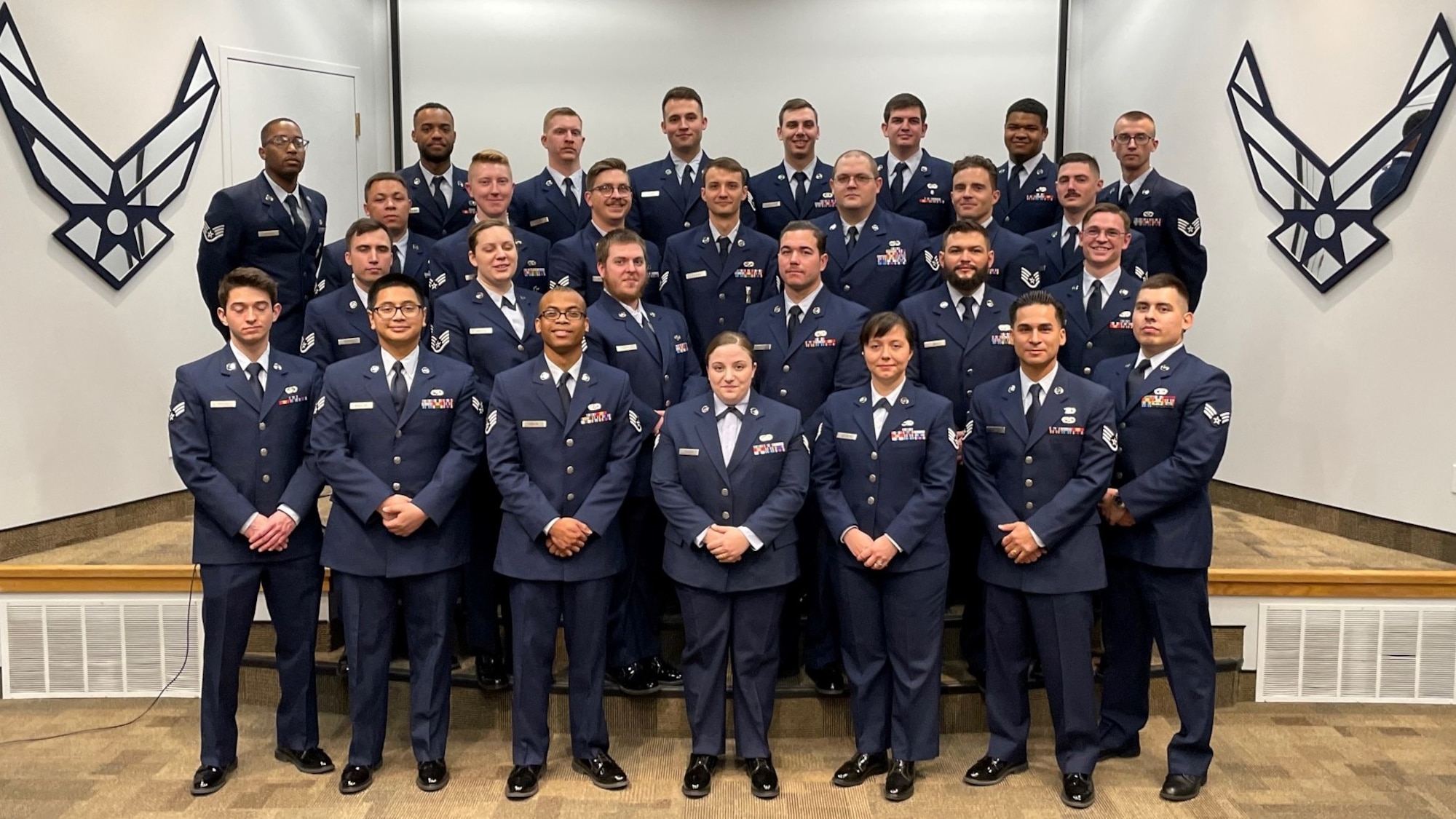 Airmen in ALS Class 23-B pose for a class photo.
