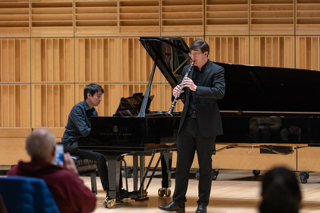 Clarinetist Christopher Dechant performs Carl Maria von Weber's Concertino for Clarinet, Opus 26 during the 2023 Marine Band Concerto Competition Finals.