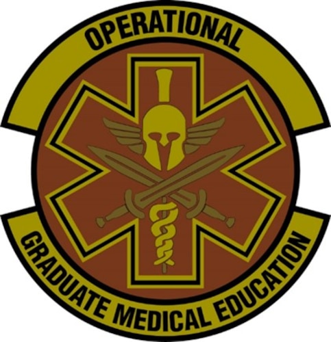Organizational patch of the Operational Graduate Medicine Education, or OGME, program. OGME seeks to train and staff flight doctors to support Air Force operations across the globe. (U.S. Air Force graphic)