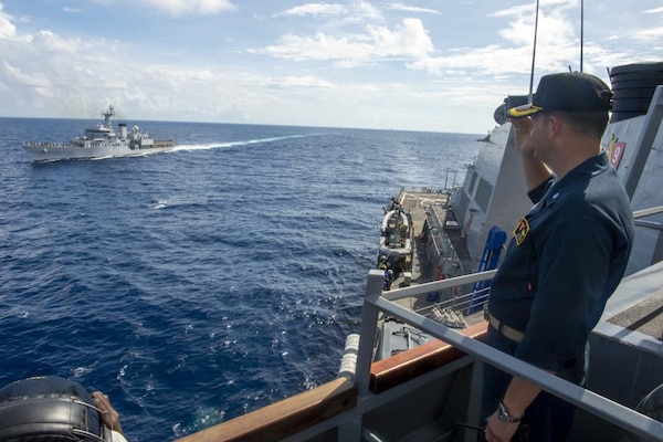 USS Paul Hamilton Sails with Indian Navy