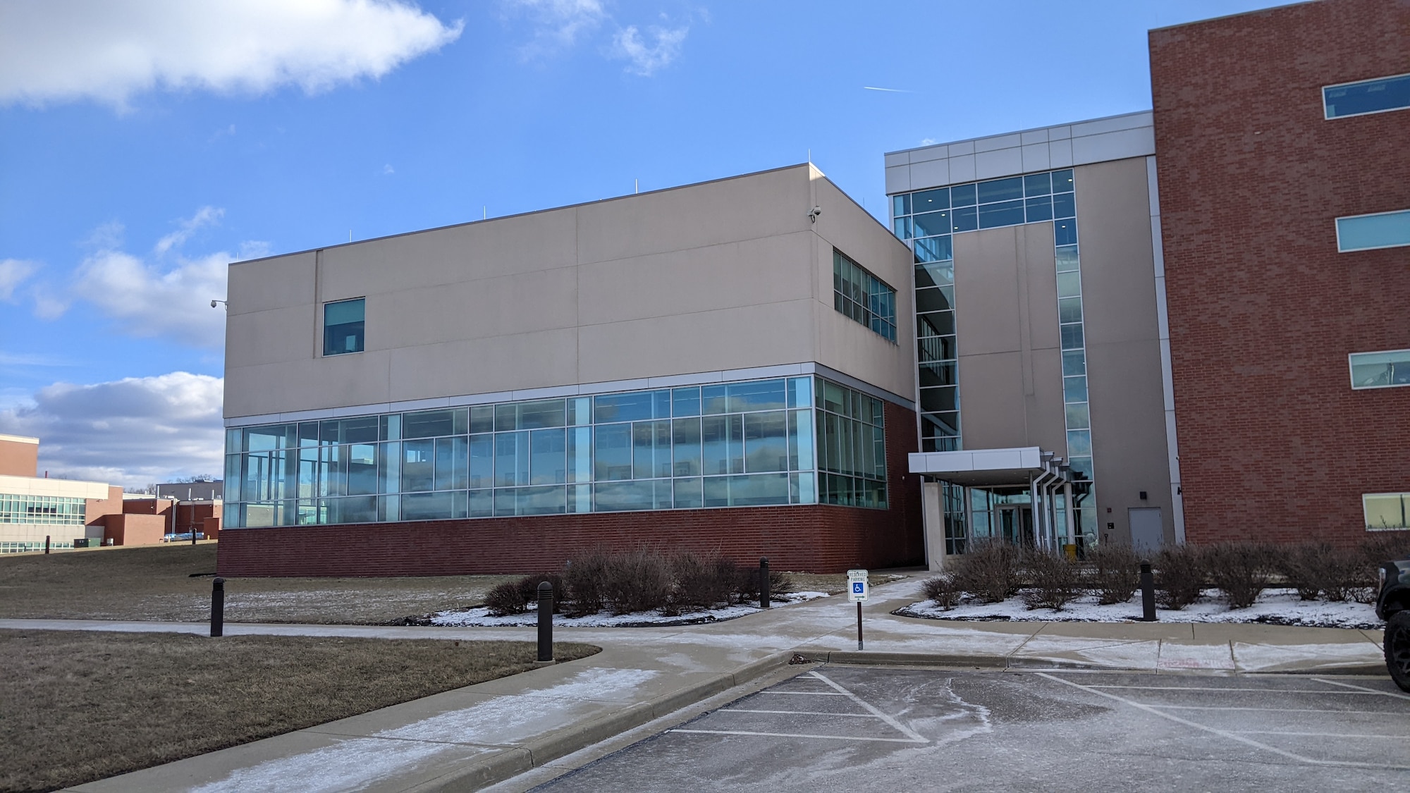 Exterior of the United States Air Force School of Aerospace Medicine, or USAFSAM, at Wright-Patterson Air Force Base, Ohio, where the Operational Graduate Medicine Education, or OGME, program resides, Feb. 3, 2023. The OGME program establishes a training pipeline that prepares and fields new flight doctors to support U.S. Air Force and Joint operations across the globe. USAFSAM is part of the Air Force Research Laboratory’s 711th Human Performance Wing. (U.S. Air Force photo / Jeremy Dunn)