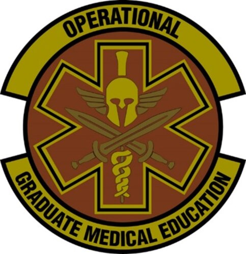 Organizational patch of the Operational Graduate Medicine Education, or OGME, program. OGME seeks to train and staff flight doctors to support Air Force operations across the globe. (U.S. Air Force graphic)