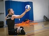 Tim Bomke at Sitting Volleyball Practice for Team Army 2018.