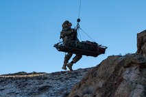 Davis-Monthan Pararescuemen are practicing a simulated rescue at Red Flag 23-1