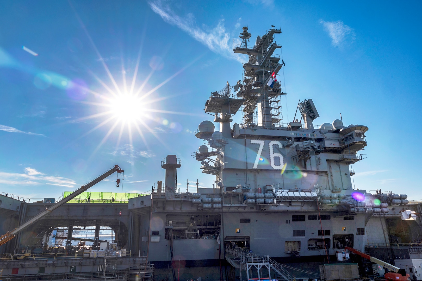 USS Ronald Reagan (CVN 76) is berthed at pier 12 in Yokosuka/CFAY/Naval Base, in Yokosuka, Japan. (U.S. Navy photo by Wendy Hallmark)