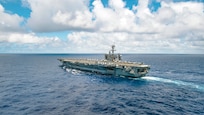 Nimitz-class aircraft carrier USS Carl Vinson (CVN 70) transits the Pacific Ocean, June 22, 2021. Vinson is currently underway conducting routine maritime operations in U.S. 3rd Fleet. (U.S. Navy photo by Mass Communication Specialist 3rd Class Haydn N. Smith)