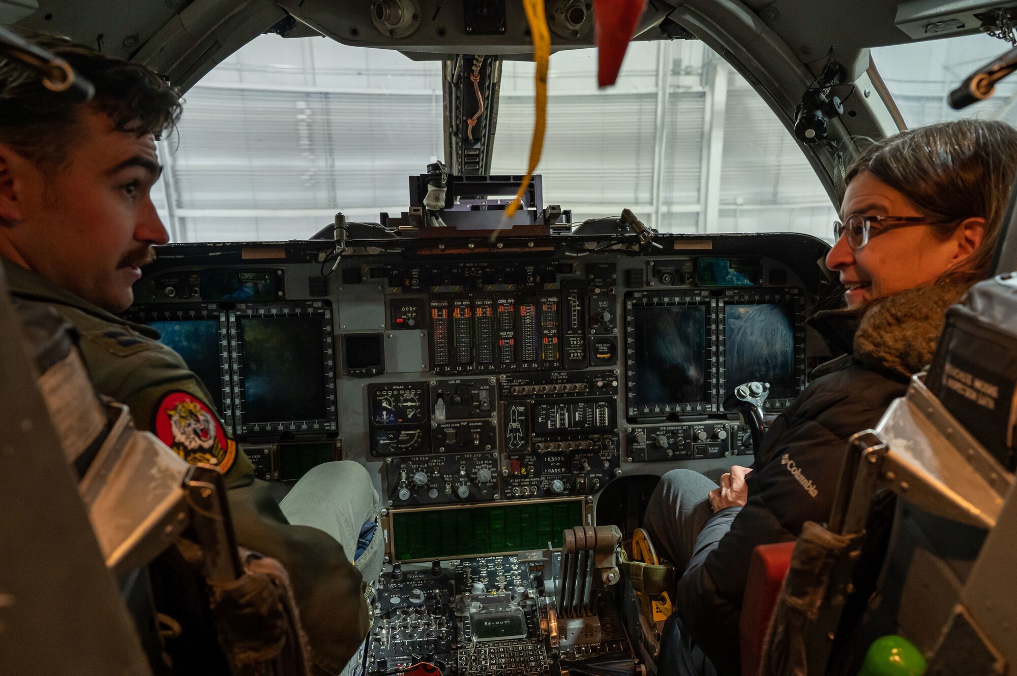 woman tours a B1-B Lancer