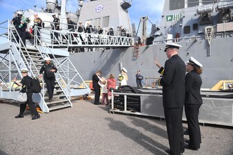 USS The Sullivans (DDG 68) returns to Naval Station Mayport.
