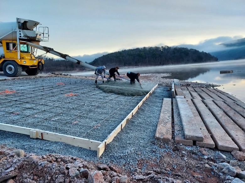 Boat ramp repairs at Raystown Lake.