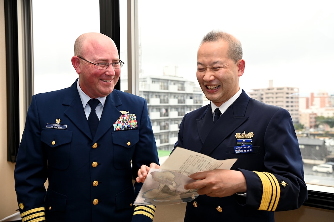 U.S. Coast Guard Cutter Kimball command meet with Japan Coast Gu