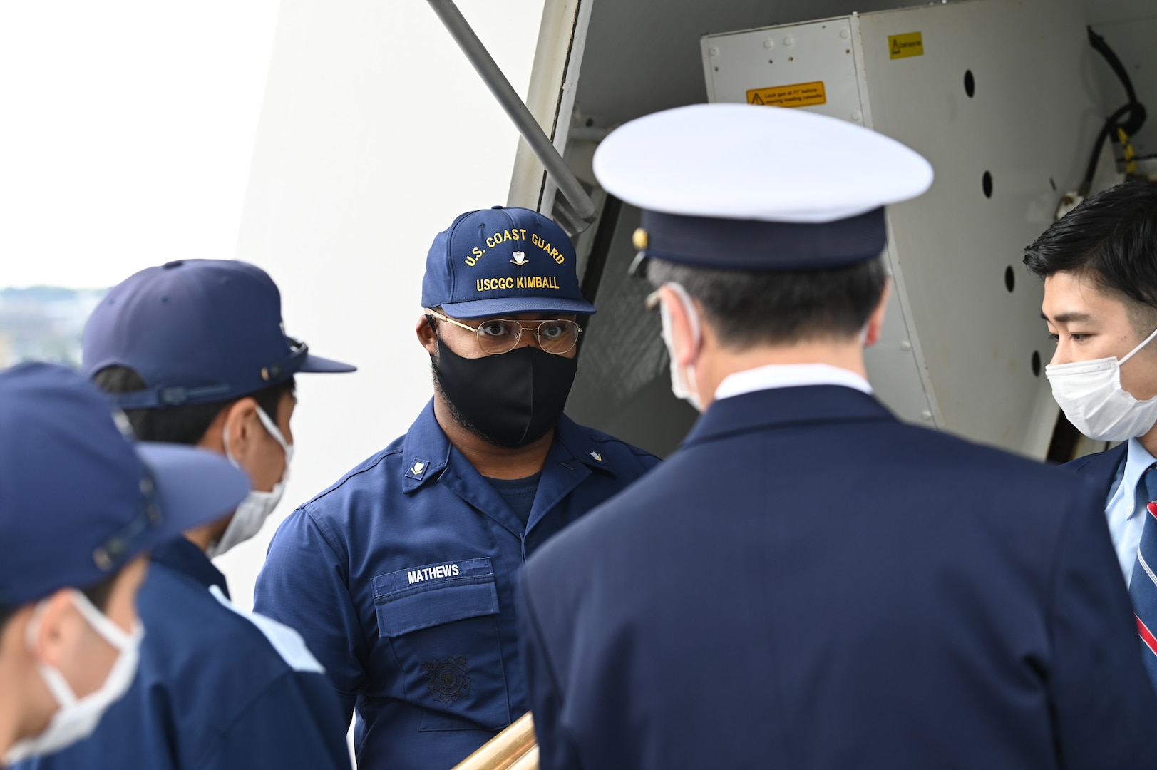 Japan Coast Guard members tour U.S. Coast Guard Cutter Kimball