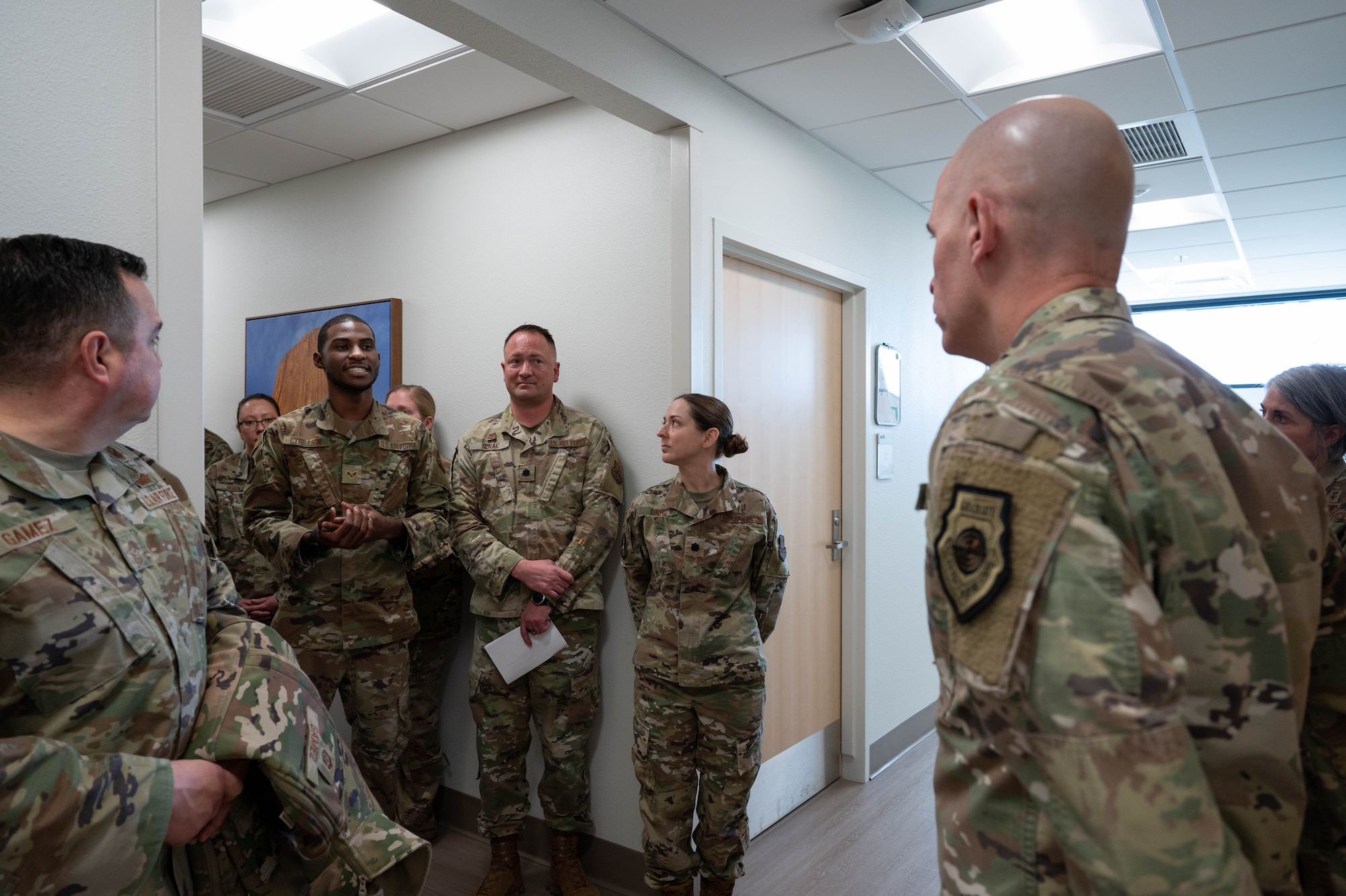 Maj. Gen. Lutton tours the 90th Medical Group.