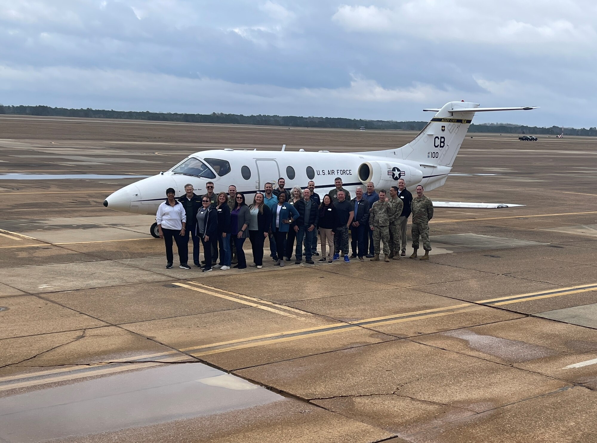 Team McChord civic leaders visit Columbus Air Force Base, Mississippi, to learn how it conducts pilot training as part of a civic leader tour Feb. 8, 2023. The goal of the Team McChord Civic Leader Tour was to educate local civic leaders on the way the Air Force trains America’s Airlift Wing Mobility Warfighters and show the different Air Force technical school training programs for C-17 Globemaster III pilots, maintainers, and loadmasters. (U.S. Air Force photo by Master Sgt. Julius Delos Reyes)