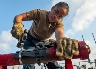 USS Paul Hamilton (DDG 60) damage control training in the Arabian Sea.