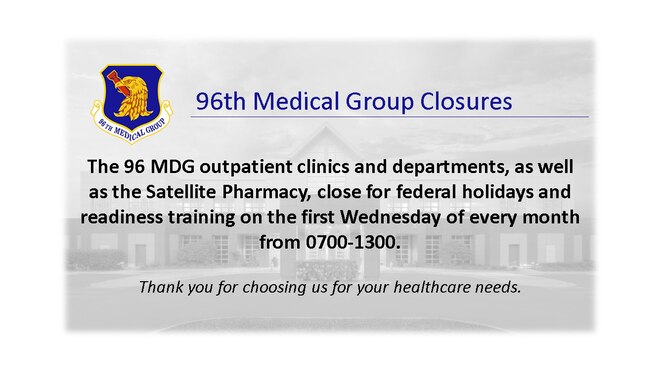 For more details on closures, visit our FAQs
page.
