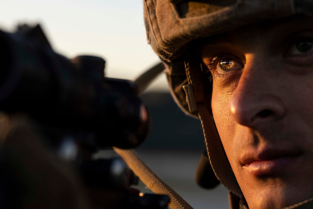 Close up of a Marine’s face.