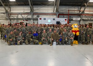 Members of the 316th Civil Engineer Squadron pose for a group photo at the 2022 Annual Awards Ceremony at Joint Base Andrews, Md., Feb. 16, 2023. The team was awarded the squadron of the year award for their accomplishments throughout 2022. (U.S. Air Force photo by Airman 1st Class Matthew-John Braman)