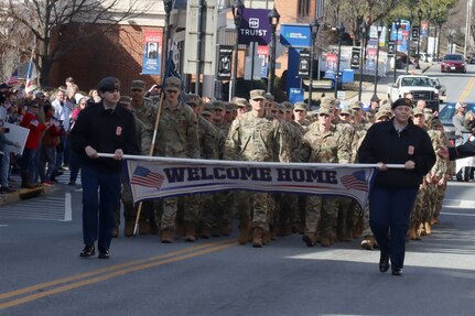 Alpha Co. Soldiers honored at Bedford Welcome Home Parade