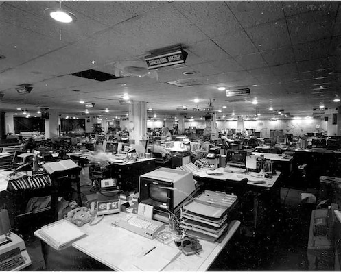 A view of the NSOC watch floor from its early days in the 1970s.