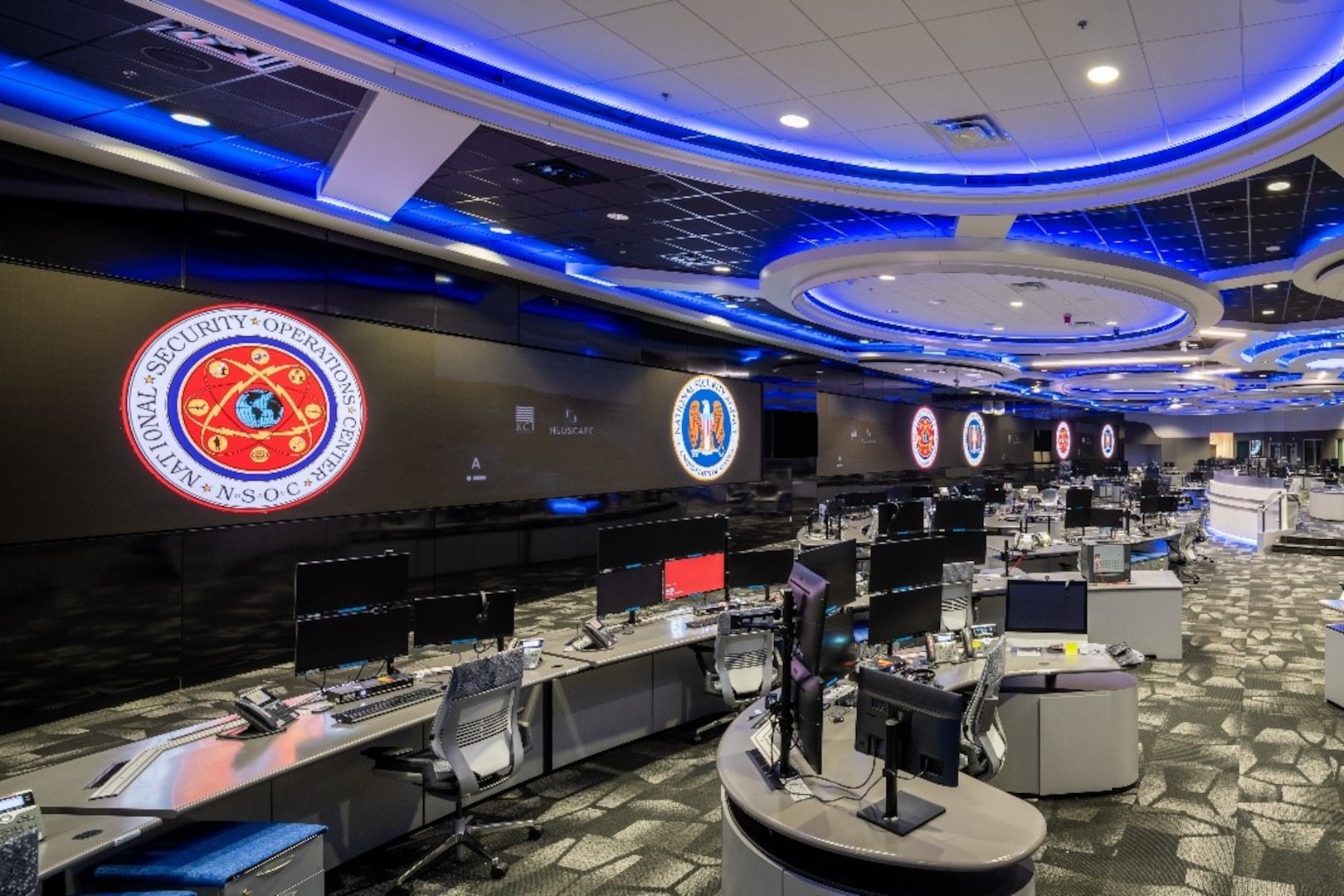 View of the new NSOC watch floor in the Morrison Center on NSAW’s East Campus.