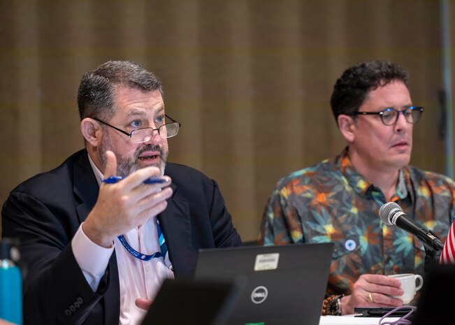HONOLULU (Feb. 7, 2023) The Peacekeeping Operations Coordination Board – Technical Working Group, consisting of representatives from Australia, Canada, France, Japan, Republic of Korea, New Zealand, United Kingdom, and the United States, held its 10th multinational coordination meeting Feb. 7-9, 2023 in Honolulu, Hawaii as part of the U.S. Global Peace Operations Initiative (GPOI) on behalf of United States Indo-Pacific Command. USINDOPACOM is committed to enhancing stability in the Asia-Pacific region by promoting security cooperation, encouraging peaceful development, responding to contingencies, deterring aggression, and, when necessary, fighting to win. (U.S. Navy photo by Mass Communication Specialist 3rd Class Christopher Thomas)