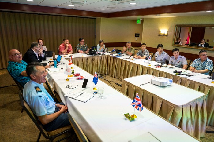 HONOLULU (Feb. 7, 2023) The Peacekeeping Operations Coordination Board – Technical Working Group, consisting of representatives from Australia, Canada, France, Japan, Republic of Korea, New Zealand, United Kingdom, and the United States, held its 10th multinational coordination meeting Feb. 7-9, 2023 in Honolulu, Hawaii as part of the U.S. Global Peace Operations Initiative (GPOI) on behalf of United States Indo-Pacific Command. USINDOPACOM is committed to enhancing stability in the Asia-Pacific region by promoting security cooperation, encouraging peaceful development, responding to contingencies, deterring aggression, and, when necessary, fighting to win. (U.S. Navy photo by Mass Communication Specialist 3rd Class Christopher Thomas)