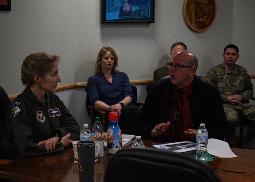 U.S. Air Force Maj. Gen. Jeannie Leavitt, Department of the Air Force Chief of Safety, visited Vandenberg Space Force Base, Calif., Feb. 14, 2023. While here, Leavitt, who is the safety chief for both the U.S. Air Force and U.S. Space Force, met with Col. Rob Long, SLD 30 commander, and members of the SLD 30 safety office to gain a stronger understanding of SLD 30’s mission and safety concerns. (U.S. Space Force photo by Airman 1st Class Kadielle Shaw)