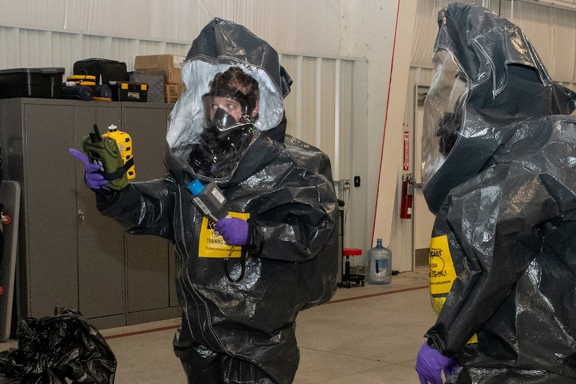 HARRISBURG, Pa. – Members of the Pennsylvania National Guard’s 3rd Weapons of Mass Destruction Civil Support Team (WMD-CST) conducted phase one of a two-day Training Proficiency Exercise at Harrisburg International Airport Feb. 15, and phase two at the Harrisburg Area Community College’s Senator John J. Schumaker Public Safety Center Feb. 17. (Pennsylvania National Guard photo by Wayne V. Hall)