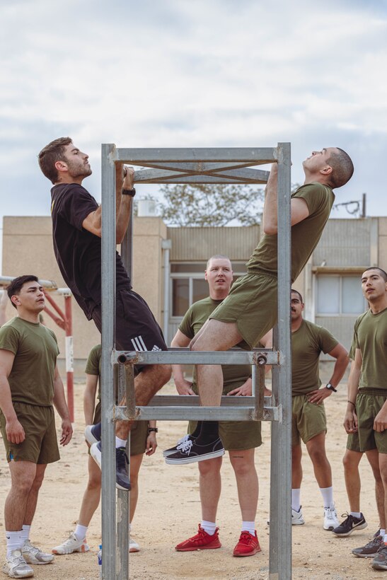 U.S. Marines with 2nd Assault Amphibian Battalion, 2nd Marine Division, and soldiers with the Israeli Defense Force participate in an integrated physical training event during Intrepid Maven 23.2, in Israel, Feb. 21, 2023. Intrepid Maven is a bilateral exercise between USMARCENT and the IDF designed to improve interoperability, strengthen partner-nation relationships in the U.S. Central Command area of operations and improve both individual and bilateral unit readiness. (U.S. Marine Corps photo by Lance Cpl. Emma Gray)