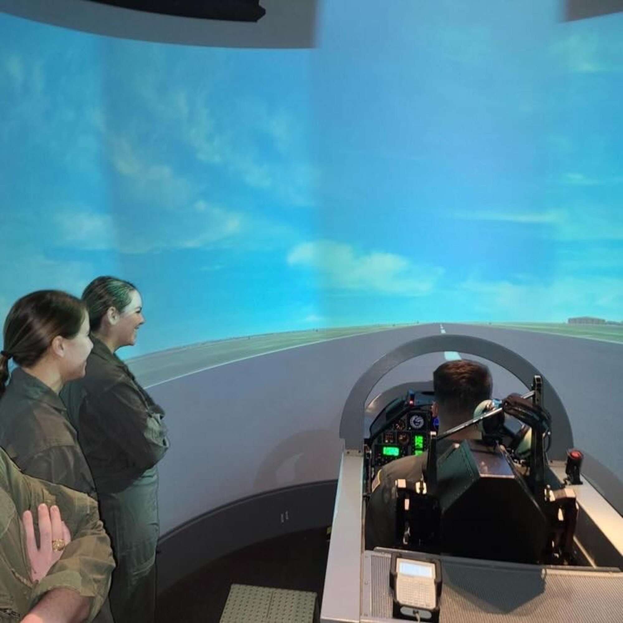 Texas A&M College Air Force Reserve Officer Training Corps (AFROTC) members utilize flying
simulators at Laughlin Air Force Base, Texas, on Jan. 12, 2023.
