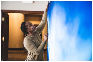 Event committee members prepare for the 88th Air Base Wing Annual Awards at the Wright-Patt Club at Wright-Patterson Air Force Base, Ohio.