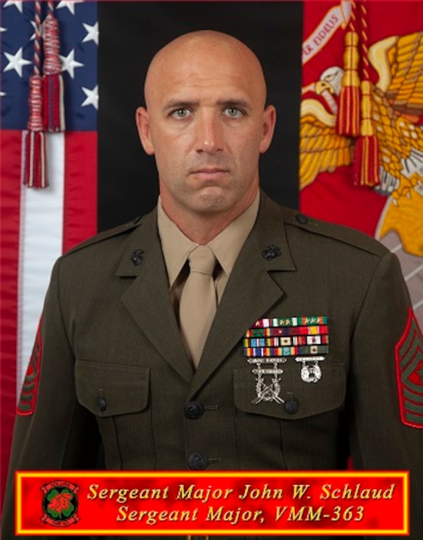 Sergeant Major John W. Schlaud Official Biography Photo