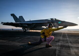 USS George H.W. Bush (CVN 77) conducts flight operations in the Adriatic Sea.