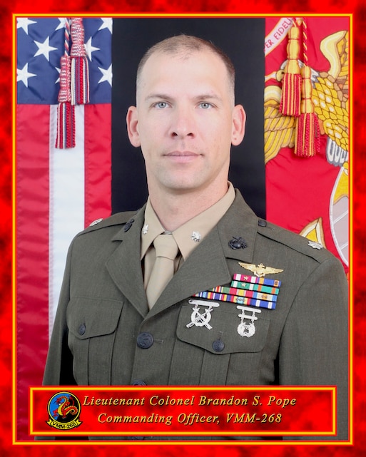 Lieutenant Colonel Brandon S. Pope > 1st Marine Aircraft Wing > Biography