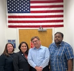 From left to right:  Ashley Hove, JPRA Lessons Learned, Barb Connors, JPRA Branch Chief, William Newell, DPAA, and Ronald Witherspoon, JPRA Archives