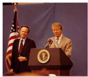 President Carter speaks at Dept of Transportation within 5 weeks of inauguration.