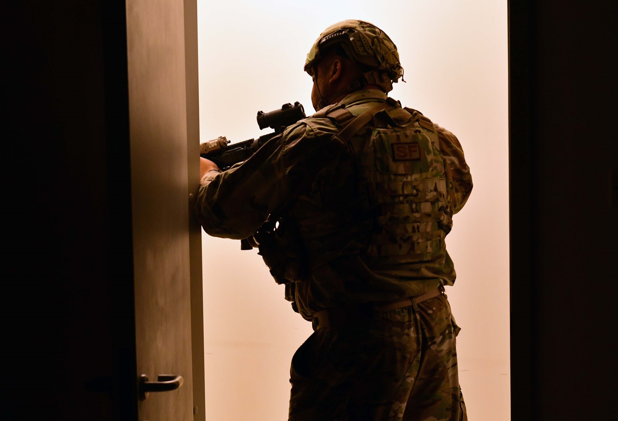 Airmen from the 332d Air Expeditionary Wing Security Forces Squadron participated in an active shooter operations rehearsal at an undisclosed location in Southwest Asia, Jan. 31, 2023.  The rehearsal served as training for a possible real world scenario where either an insider or outsider threat may occur.