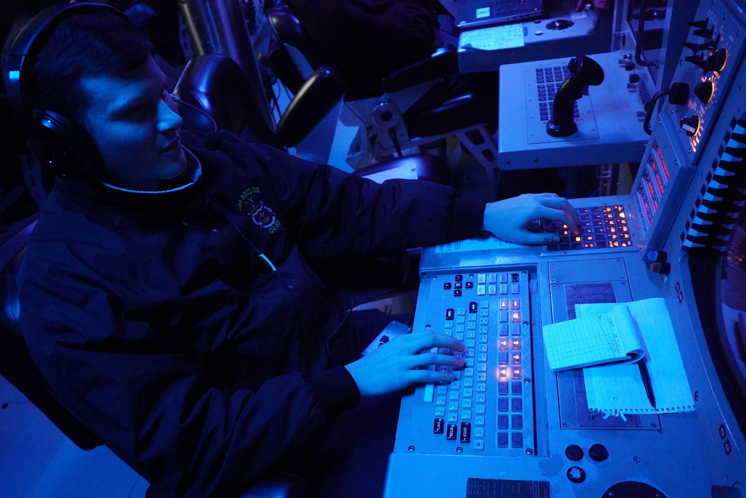 230222-N-XU336-831 YOKOSUKA, JAPAN (Feb. 22, 2023) Fire Controlman (Aegis) Second Class Scott Campbell, from Boston, conducts a ballistic missile defense exercise during Resilient Shield 23 aboard USS Shiloh (CG 67) in Yokosuka, Japan, Feb. 22. Shiloh regularly conducts ballistic missile defense training to support the security of the U.S. and its Allies in the Indo-Pacific. (U.S. Navy photo by Lt. j.g. Naveen Fujii)